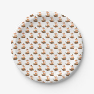 Sage Green Woodland Fox Eucalyptus Paper Plate