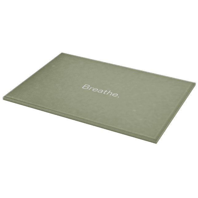 Sage green, Zen Yoga Glass Cutting Board 15"x11" (Corner)