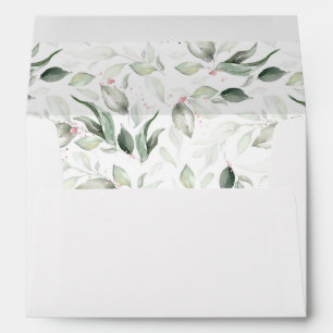 Sage Greenery and Rose Gold Foliage Elegant Envelope