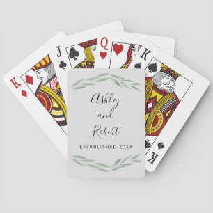 Sage Greenery Botanical Wedding Favour Playing Cards