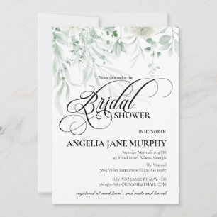 Sage Greenery Bridal Shower Invitation