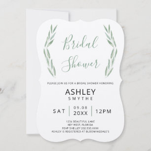 Sage Greenery Bridal Shower Invitation, Botanical Invitation