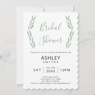 Sage Greenery Bridal Shower Invitation, Botanical Invitation