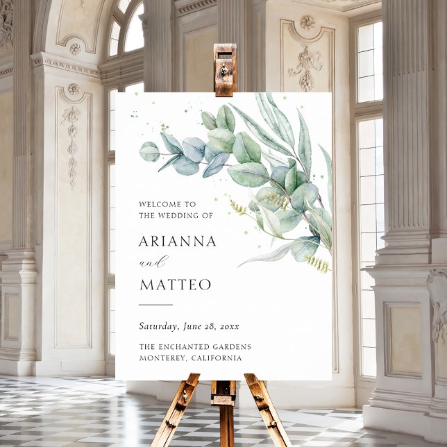 Sage Greenery Budget Wedding Welcome Sign (Creator Uploaded)