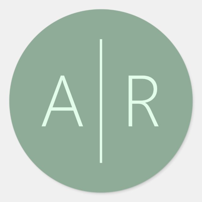 Sage Greenery Envelope Seal, Wedding Favour Classic Round Sticker (Front)