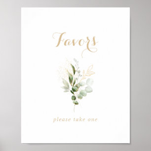Sage Greenery Eucalyptus Gold Favours Sign