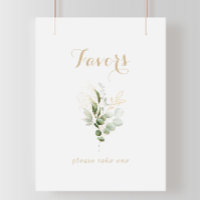 Sage Greenery Eucalyptus Gold Favours Sign