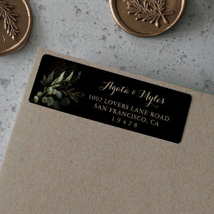 Sage Greenery Eucalyptus Gold Return Address Label