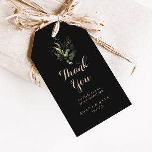 Sage Greenery Eucalyptus Gold Wedding Thank You Gift Tags