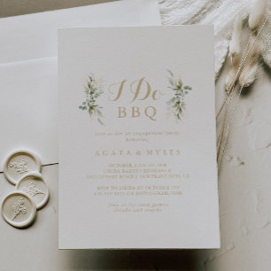 Sage Greenery Eucalyptus I Do BBQ Engagement Party Invitation
