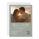 Sage Greenery String Lights QR Code Photo Wedding