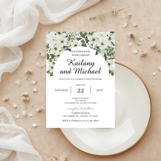 Sage Greenery Wedding Invitation (Creator Uploaded)