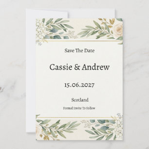 Sage Greenery Wedding Save The Date