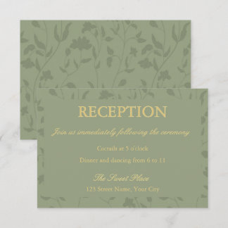 Sage GreenFloral Wedding Reception Enclosure Card