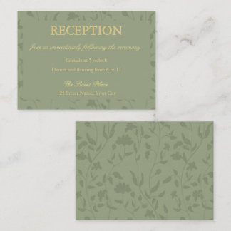 Sage GreenFloral Wedding Reception Enclosure Card