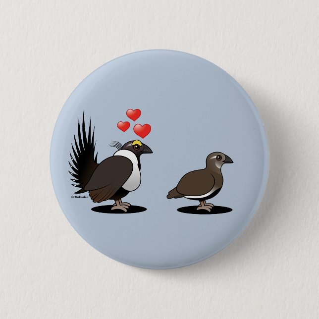 Sage Grouse Love 6 Cm Round Badge (Front)