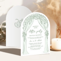 Sage Hand Drawn Floral Arch Wedding party