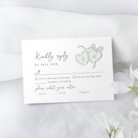 Sage Hand Drawn Hearts Monogram Whimsical Wedding
