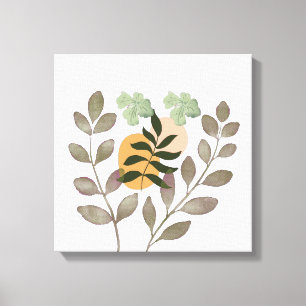 "Sage Harmony Modern Botanical Leaves Wall Art