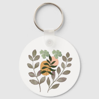 "Sage Harmony | Modern Botanical Leaves Wall Art Key Ring