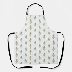 Sage herb botanical plant art watercolor kitchen apron
