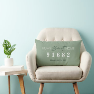 Sage Home Sweet Home Zip Code Lumbar Cushion