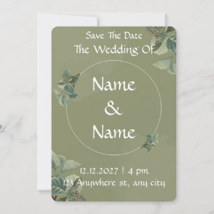 Sage Illustrated Wedding Invitation