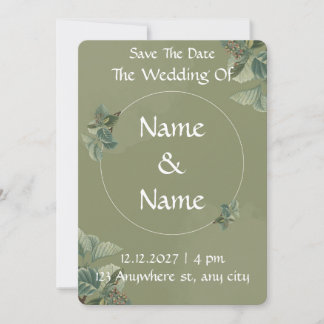 Sage Illustrated Wedding Invitation