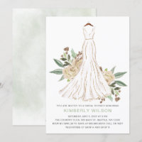 Sage Ivory Floral Wedding Dress Bridal Shower