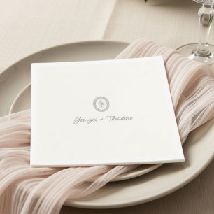 Sage & Ivory Minimalist Script Floral Wedding Napkin