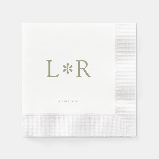 Sage & Ivory | Stylish Modern  Napkin (Front)