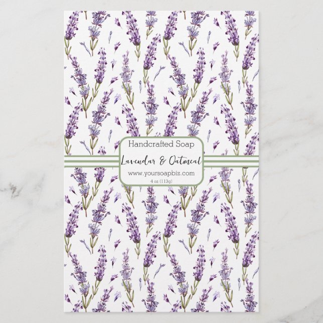 Sage & Lavendar Soap Wrap Paper Sheet (Front)