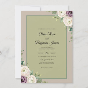 Sage Lavender Petal Wedding Invitation