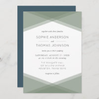 Sage Layered Geometric & Blue Slate Wedding