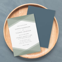 Sage Layered Geometric & Blue Slate Wedding