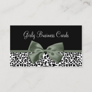 Sage Leopard Bow Boutique Business Card