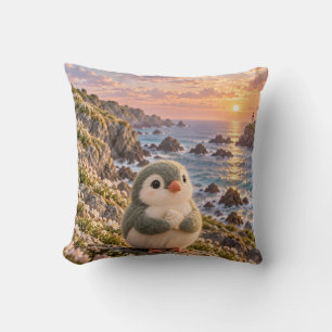 Sage Little Auk Coastal Wildflower Sunset Cushion