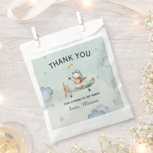 Sage Little Aviator Time Flies 1st Birthday Favour Bags