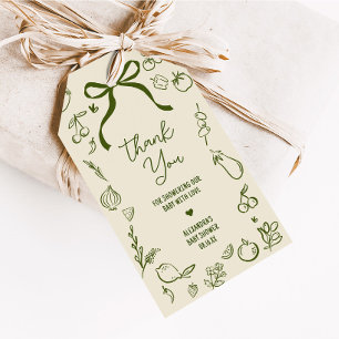Sage Locally Grown Baby Shower Favour Tags