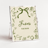 Sage Locally Grown Baby Shower Favours Sign