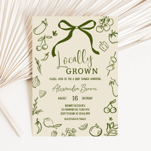 Sage Locally Grown Baby Shower Invitation