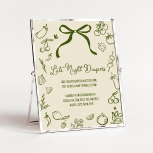 Sage Locally Grown Shower Late Night Diapers Sign