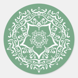 Sage Mandala Classic Round Sticker