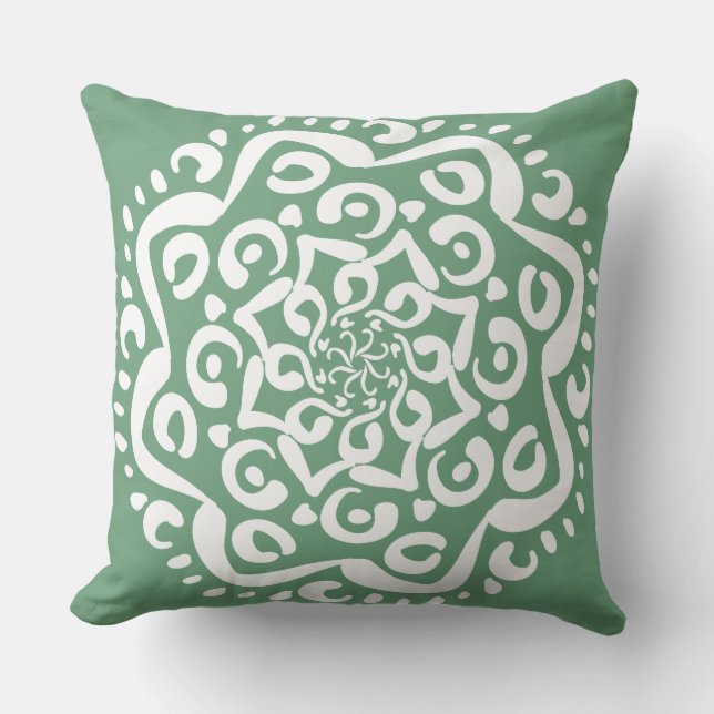 Sage Mandala Cushion (Front)