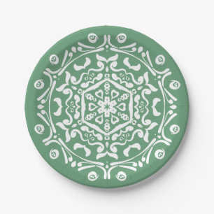 Sage Mandala Paper Plate