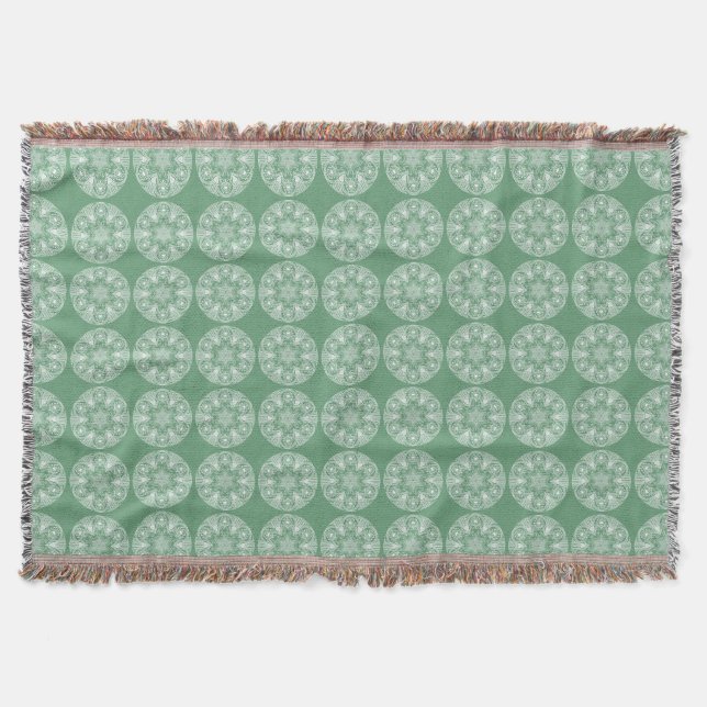 Sage Mandala Throw Blanket (Front)