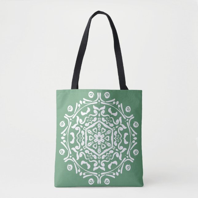 Sage Mandala Tote Bag (Front)
