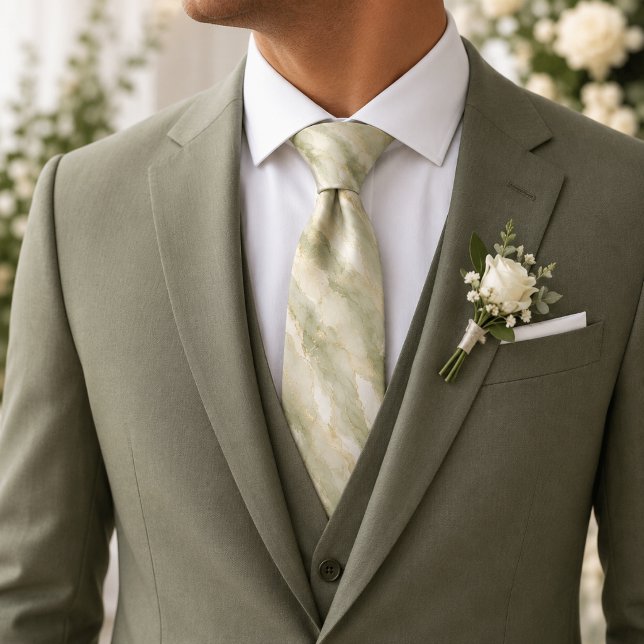 Sage Marble Watercolor Tie (Creator Uploaded)