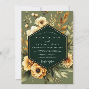 Sage Marigold Earthy Wedding Invitation