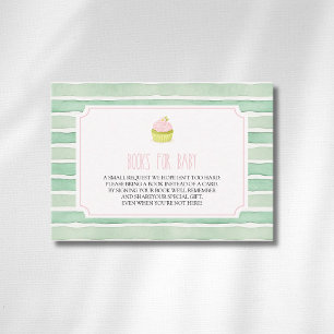Sage Matcha Cupcake Baby Shower Books For Baby  Enclosure Card